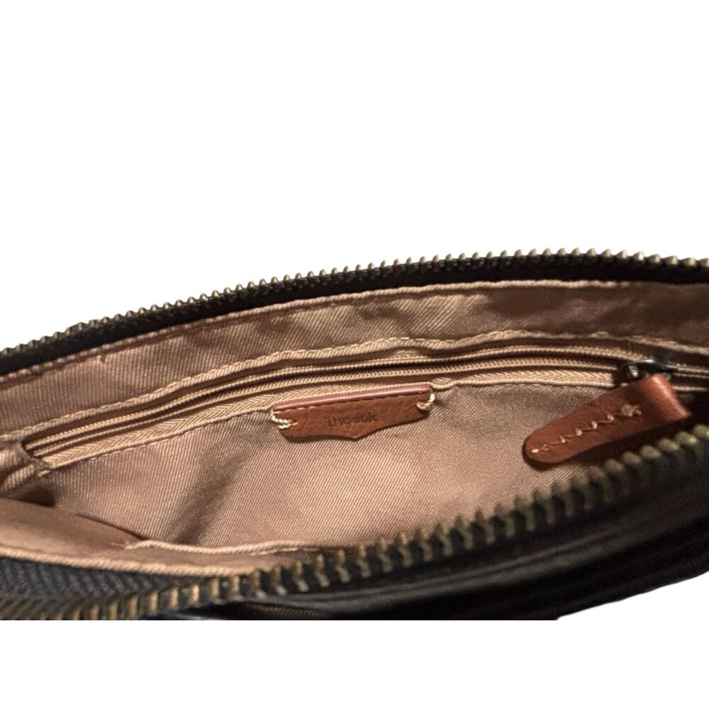 The Sak Black Leather Crossbody Bag Purse Studded Adjustable Removable Strap - Picture 5 of 13